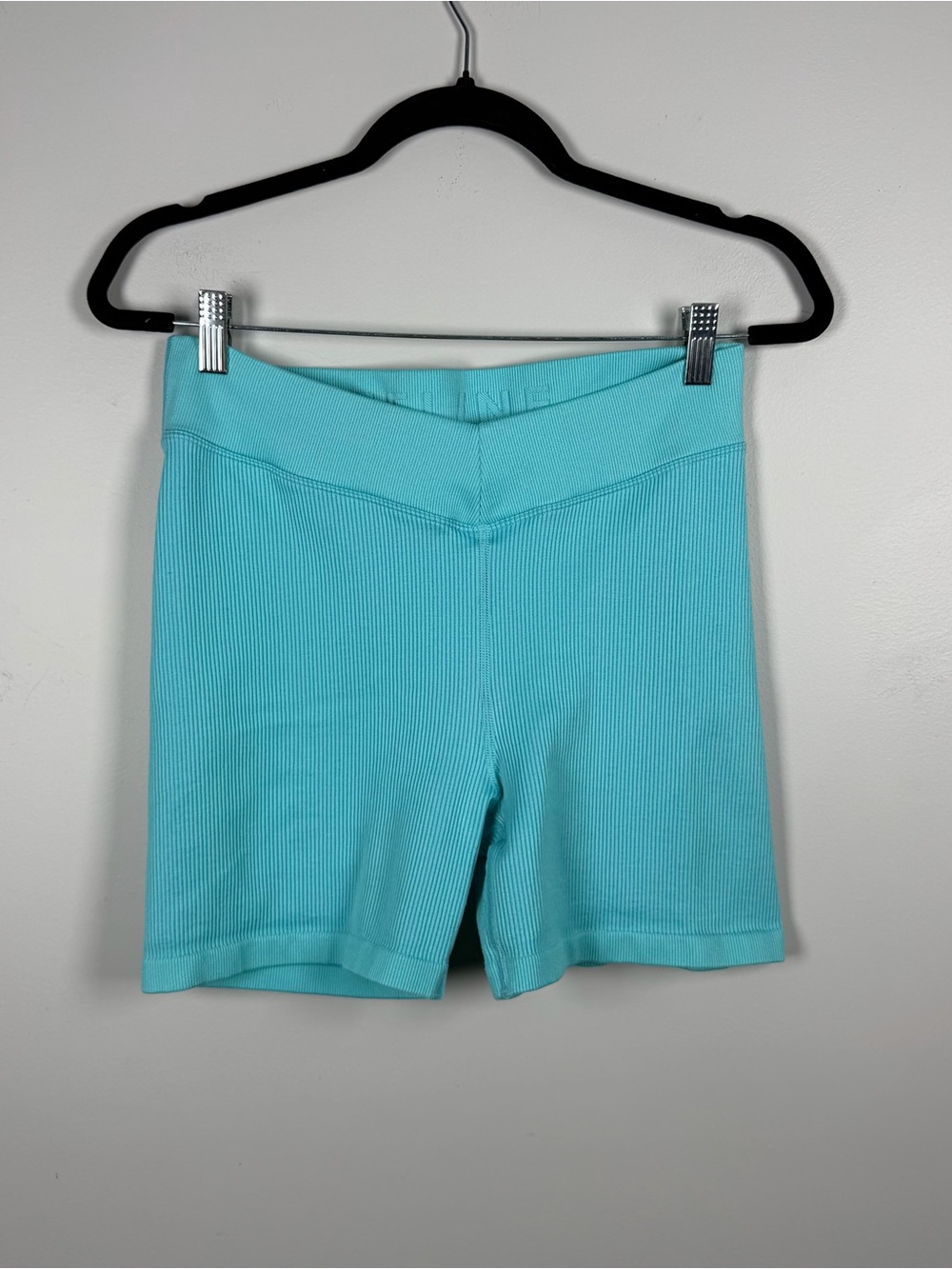 OFFLINE By Aerie Real Me XTRA Ribbed High Waisted 5" Bike Short Blue Large